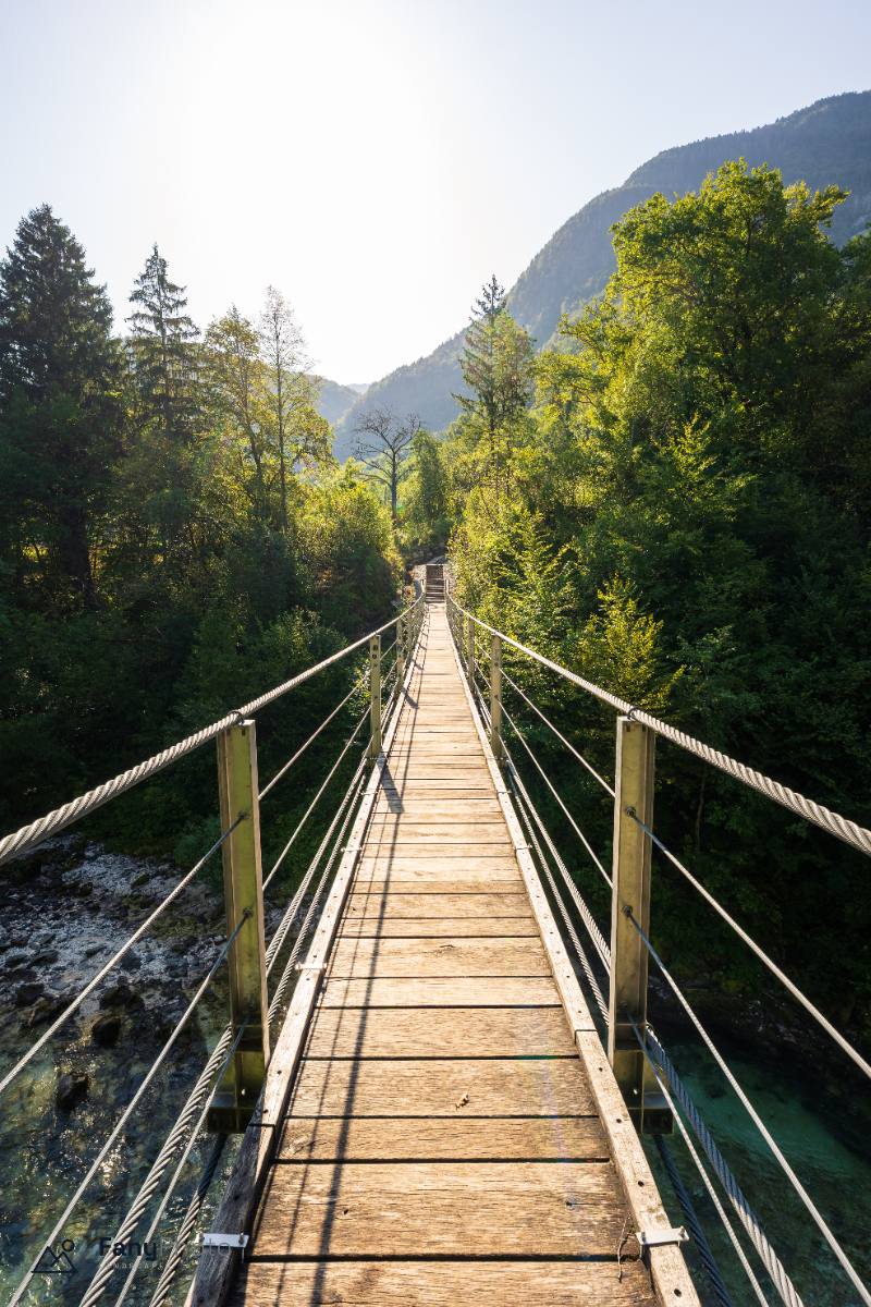 River Socha and suspension bridge